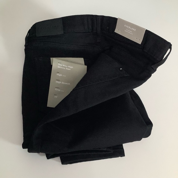 Everlane 32 Crop The Way High Skinny Jean NWT Black - Picture 3 of 12